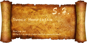 Svecz Henrietta névjegykártya