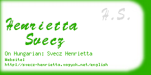 henrietta svecz business card
